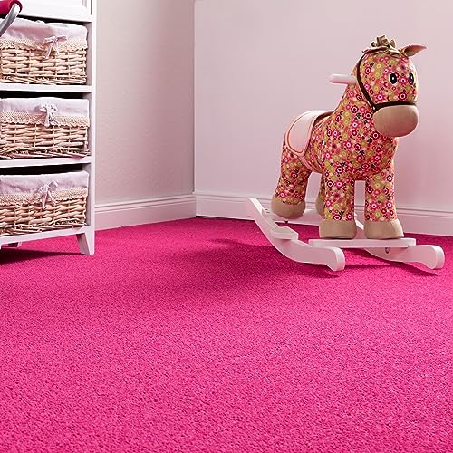 Steffensmeier Teppichboden Cambridge Young Meterware | Auslegware für Kinderzimmer Wohnzimmer Schlafzimmer | Pink, Größe: 200x800 cm von Steffensmeier