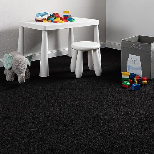 Steffensmeier Teppichboden Cambridge Young Meterware | Auslegware für Kinderzimmer Wohnzimmer Schlafzimmer | Schwarz, Größe: 300x400 cm von Steffensmeier