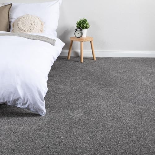 Steffensmeier Teppichboden Capri Meterware | Auslegware für Kinderzimmer Wohnzimmer Schlafzimmer | Grau, Größe: 200x1000 cm von Steffensmeier