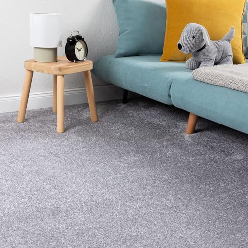Steffensmeier Teppichboden Korsika Meterware | Auslegware für Kinderzimmer Wohnzimmer Schlafzimmer | Silber, Größe: 500x700 cm von Steffensmeier