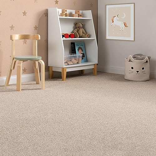 Steffensmeier Teppichboden Margate Meterware | Auslegware für Kinderzimmer Wohnzimmer Schlafzimmer | Beige, Größe: 100x100 cm von Steffensmeier