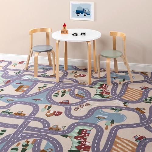 Steffensmeier Teppichboden Matteo Meterware | Meterware Kinderzimmer | Spielteppich | Straßenteppich | Beige, Größe: 300x500 cm von Steffensmeier