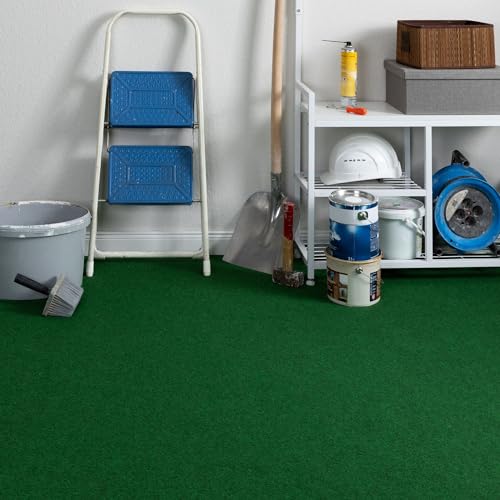 Steffensmeier Teppichboden Nadelfilz Paris | Meterware Rollenware Bodenbelag 3 mm für Abstellkammer Dachboden Hobbyraum | Grün, Größe: 200x200 cm von Steffensmeier