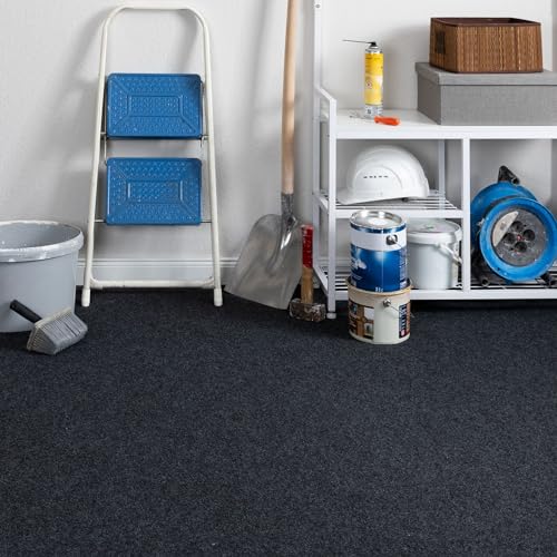 Steffensmeier Teppichboden Nadelfilz Paris | Meterware Rollenware Bodenbelag 3 mm für Abstellkammer Dachboden Hobbyraum | Anthrazit, Größe: 200x300 cm von Steffensmeier
