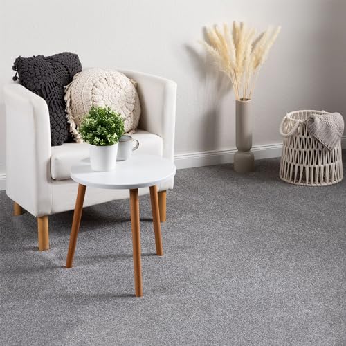 Steffensmeier Teppichboden Pisa Meterware | Auslegware für Kinderzimmer Wohnzimmer Schlafzimmer | Grau, Größe: 100x100 cm von Steffensmeier