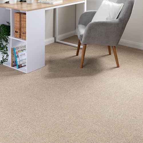 Steffensmeier Teppichboden Rhodos Meterware | Auslegware für Kinderzimmer Wohnzimmer Schlafzimmer | Beige Braun, Größe: 200x200 cm von Steffensmeier