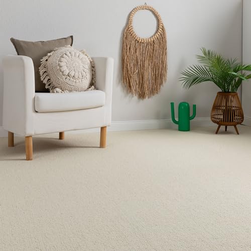 Steffensmeier Teppichboden Sydney Meterware | Auslegware Schlinge, 100% Schurwolle | Weiß, Größe: 400x600 cm von Steffensmeier