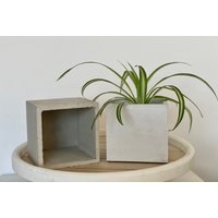 Blumentopf | Übertopf Beton Topf Eckig| Betontopf Handmade Blumenübertopf Pflanztopf von SteffiLieblingsstcke