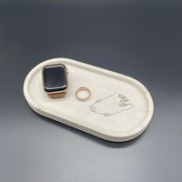 Tablett Oval Aus Beton | Für Betontopf Untersetzer Schmuckschale Dekotablett Schlüsselschale Dekoschale von SteffiLieblingsstcke