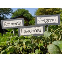 Kräuterstecker Kräuterschild Garten Grau Shabby Kräuter von SteffiMarten