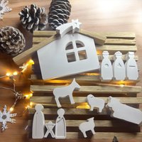 Mini Krippe/Keraflott Weihnachtskrippe Adventszeit /Weihnachtsdeko Geschenkidee /Geschenkset von SteffisCandle