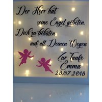 Beleuchteter Bilderrahmen Taufe Geburt von SteffisDesign