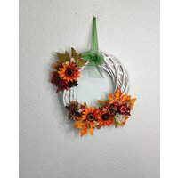 Handgemachter Türkranz Herbst Mit Sonnenblumen, Deko, Haustürkranz, Herbstdeko, Türdekoration, Haustürdeko, Herbstkranz, Geschenk, Holzkranz von SteffisMalerei