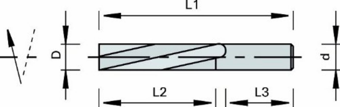 Stehle Schaftfräser 2257 Schlicht-Fräser 12x90x12mm Z=2 R [R] von Stehle