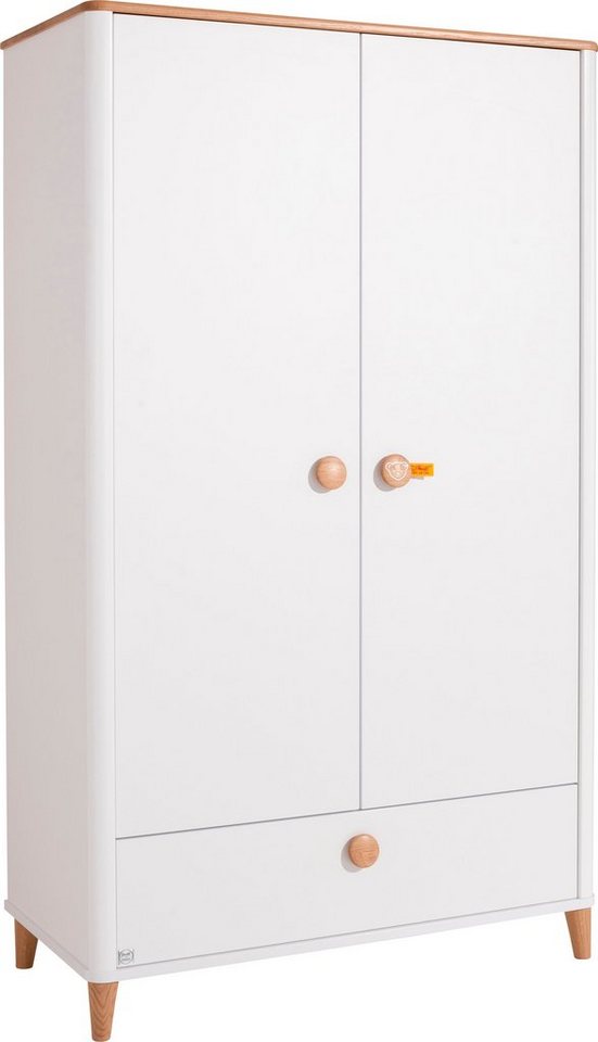 PAIDI Drehtürenschrank LOTTE & FYNN Steiff by PAIDI, 2 Türen und 1 Schublade mit Soft-Close inkl. Kleiderstangen und Einlegeböden, Schrank in Weiß mit Massivholz von PAIDI