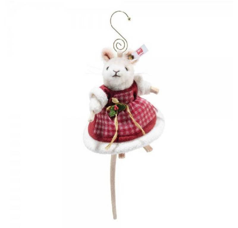 Steiff Christbaumschmuck Ornament Santa Mrs Maus Weiß (11 cm) von Steiff
