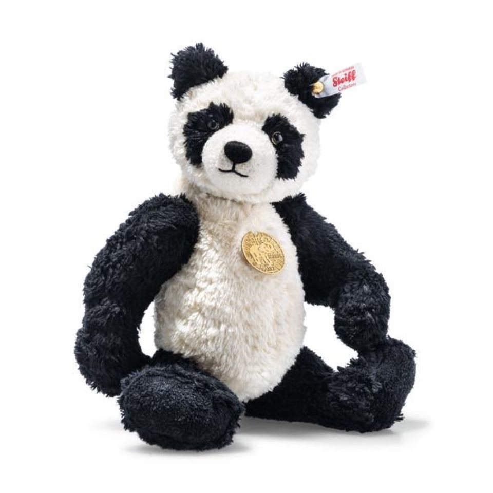 Steiff Dekofigur Evander Panda 30 cm schwarz weiß Teddies for tomorrow 007095 von Steiff