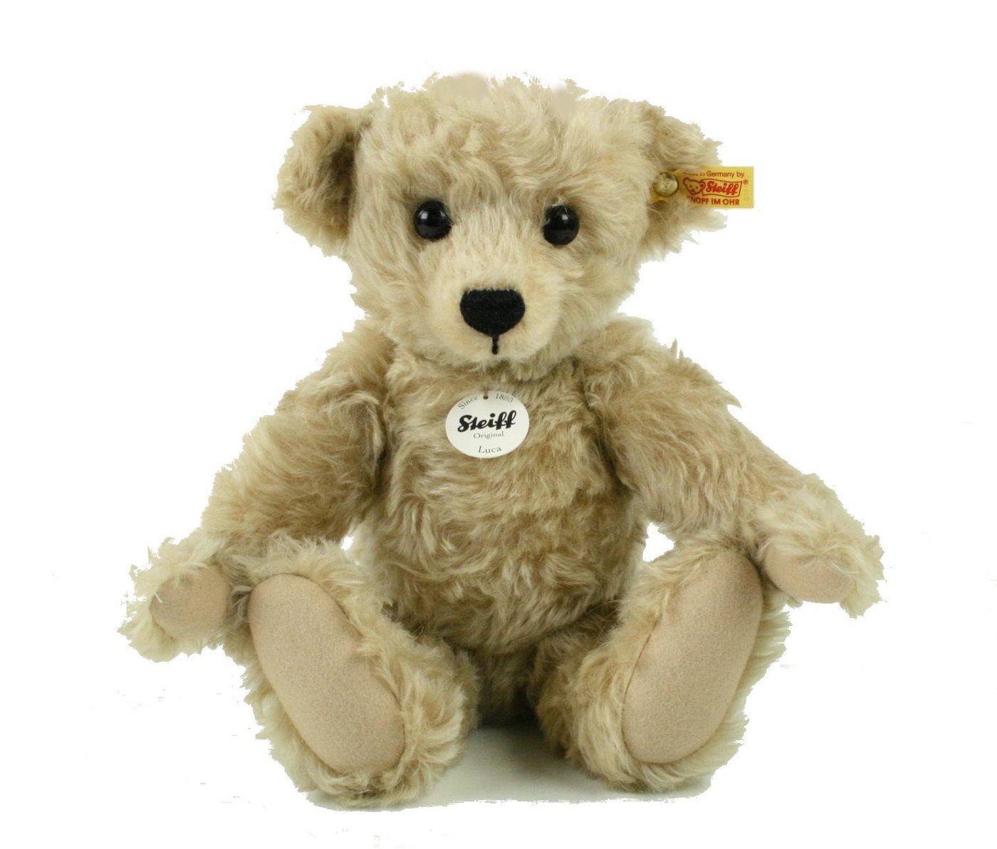 Steiff Dekofigur Teddybär mit Brummstimme Luca beige 35 cm 022920 Sammlerteddybär von Steiff