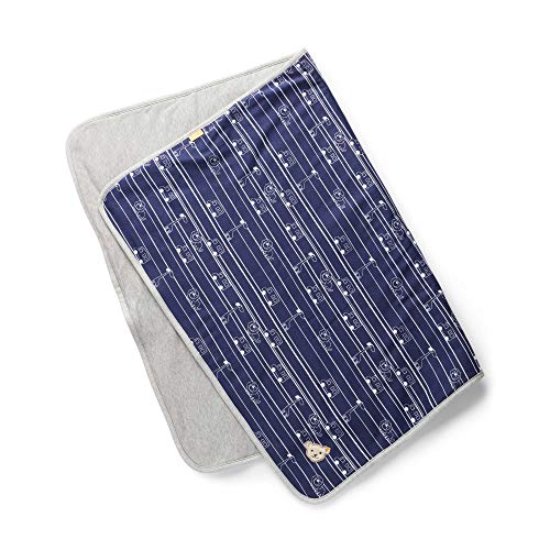 Steiff Newborn Boys Kuscheldecke/Decke für Bett o. Kinderwagen navy blau gemustert von Steiff