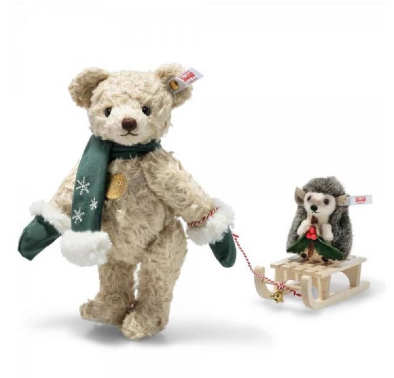 Steiff Weihnachtsbaumkugel Teddies For Tomorrow Teddybär mit Igel (23cm) von Steiff