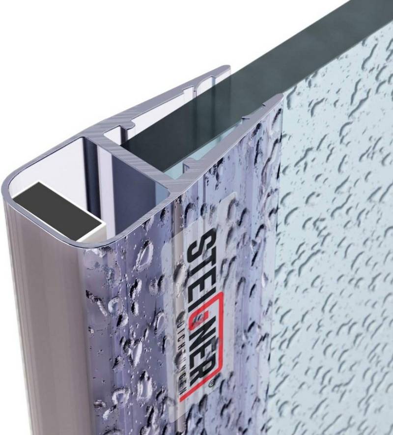STEIGNER Duschdichtung UKM01, L: 200 cm, (2 Stück Packung, SET), für 3,5mm bis 5mm Glasstärke von STEIGNER