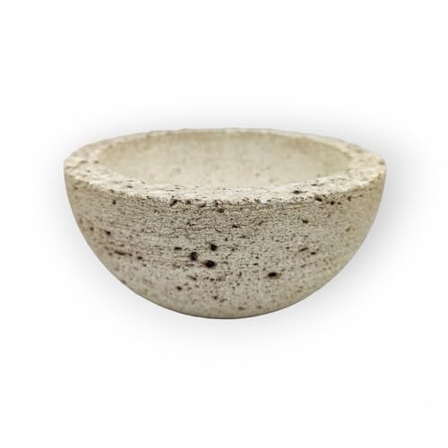 Stein Design Manufaktur Naturstein Blumentopf Sukkulenten Töpfe Kaktus Pflanzgefäße Beton Töpfe Bonsai Übertopf Rund Klein von Stein Design Manufaktur