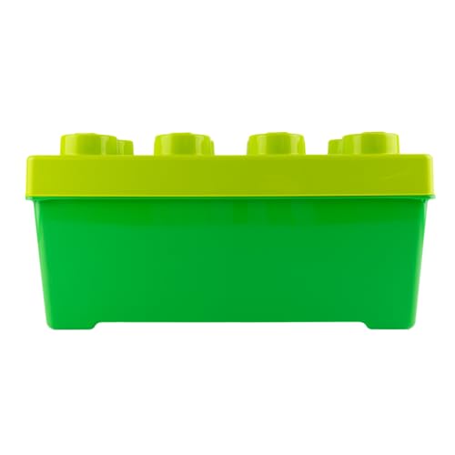 Stein-Experte LEGO® Aufbewahrungsbox Grün – Kreatives Ordnungssystem im LEGO Design | Mittelgroß mit Deckel & stapelbar (37x18x18 cm) für Spiel & Spaß von Stein-Experte
