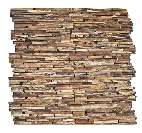 HO-006-1 Teakholz Paneele - 3D Wandverkleidung Holz Wandverblender Wandpaneele Holz-Design Wanddekoration - Fliesen Lager Verkauf Stein-Mosaik Herne NRW von Stein-mosaik