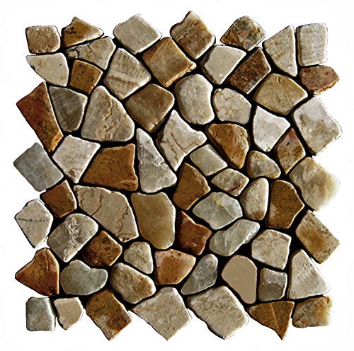 Mosaikfliesen - M-1-005 - 1 m² = 11 Fliesen - Natursteinmosaik Marmor Onyx Wandfliesen Bodenfliesen - Lager Verkauf Stein-Mosaik Herne NRW Naturstein von Stein-mosaik