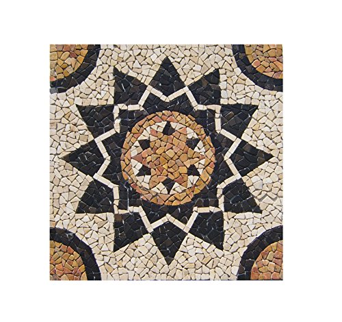 RO-001 90 x 90 cm Marmor Rosone me"di"ter"ran Einleger Mosaikfliesen Bild Dekoration Stein-Mosaik Fliesen Lager Verkauf Herne NRW von Stein-mosaik