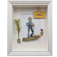 Handgefertigtes Kieselbild | Wandern Bergliebe Unikat Wanddekoration Geschenk Hobby Klettern Freundschaft Steinbild von SteinZauberei