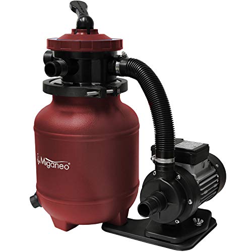 Miganeo Sandfilteranlage Speed Clean Dynamic 6500 - Rot | Pumpenleistung 4.500 l/h | Filterleistung 3.900 l/h | Filteranlage für Pools bis 20.000 Liter | Stromsparende 200 Watt von Steinbach