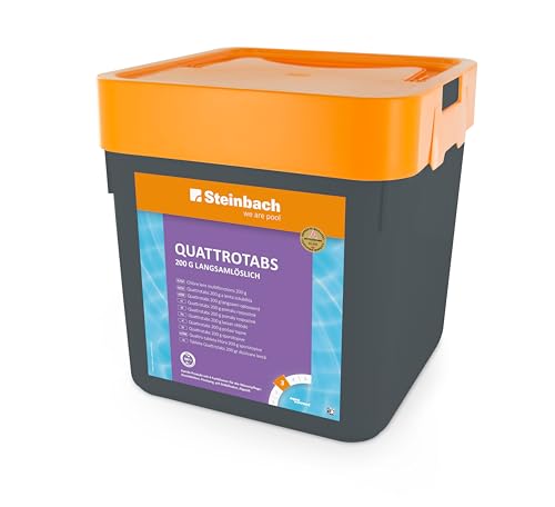 Steinbach Poolpflege Quattrotabs 200g langsamlöslich, 5 kg, Chlorprodukte, 0752605TD00 von STEINBACH