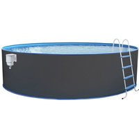 Steinbach Stahlwand Swimming Pool Set 'Nuovo rund', anthrazit, ø 550 x 120 von NO BRAND