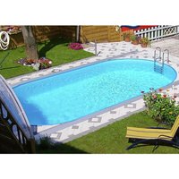 Stahlwand Swimming Pool Set Styria oval blaue Poolfolie 625 x 360 x 150 cm - Steinbach von Steinbach