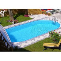 Stahlwand Swimming Pool Set Styria oval sandfarbene Poolfolie 800 x 400 x 150 cm - Steinbach von Steinbach