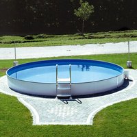 Stahlwand Swimming Pool Styria rund blaue Poolfolie ø 450 x 120 cm - Steinbach von Steinbach