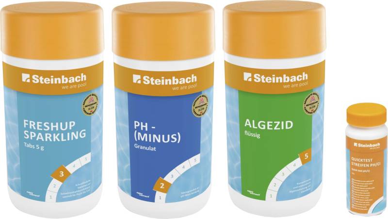 Steinbach Poolpflege Chlor Starterset 3x Poolpflege + Quickteststreifen von Steinbach
