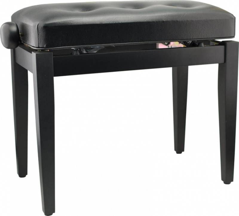Steinbach Klavierbank Klavierbank in Schwarz matt mit schwarzem abgestepptem Kunstlederbezug von Steinbach