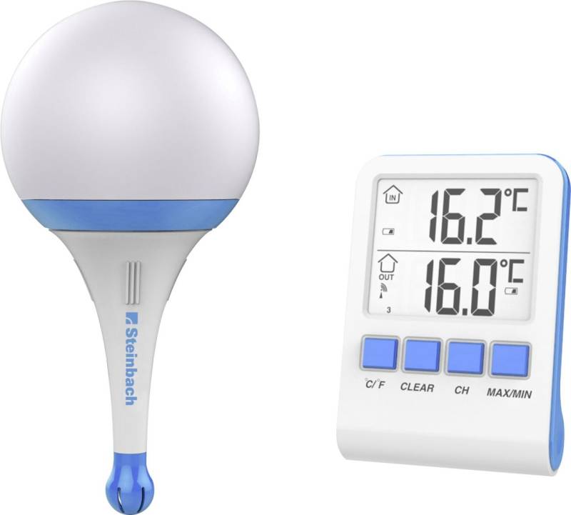 Steinbach Solarleuchte mit Funkthermometer blau von Steinbach