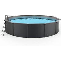 Stahlwand Swimming Pool Set Nuovo de Luxe anthrazit / silbergrau ø 360 x 120 cm ohne Zubehörset - Steinbach von Steinbach