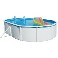 Stahlwand-Swimming Pool Set Nuovo de Luxe oval weiß 640 x 366 x 120 cm - Steinbach von Steinbach