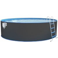 Stahlwand Swimming Pool Set Nuovo rund anthrazit ø 350 x 120 - Steinbach von Steinbach