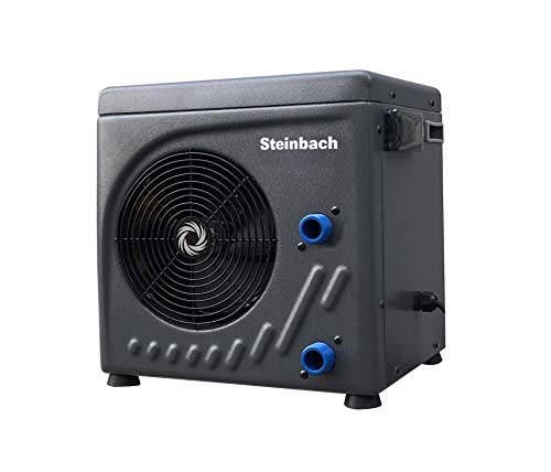 Steinbach Wärmepumpe Mini, für Pools bis 20.000 l Wasserinhalt, Heizleistung 3,9 kW, 220V Betriebsspannung, Wasseranschluss Ø 32/38 mm, Schwarz, 049273 von STEINBACH