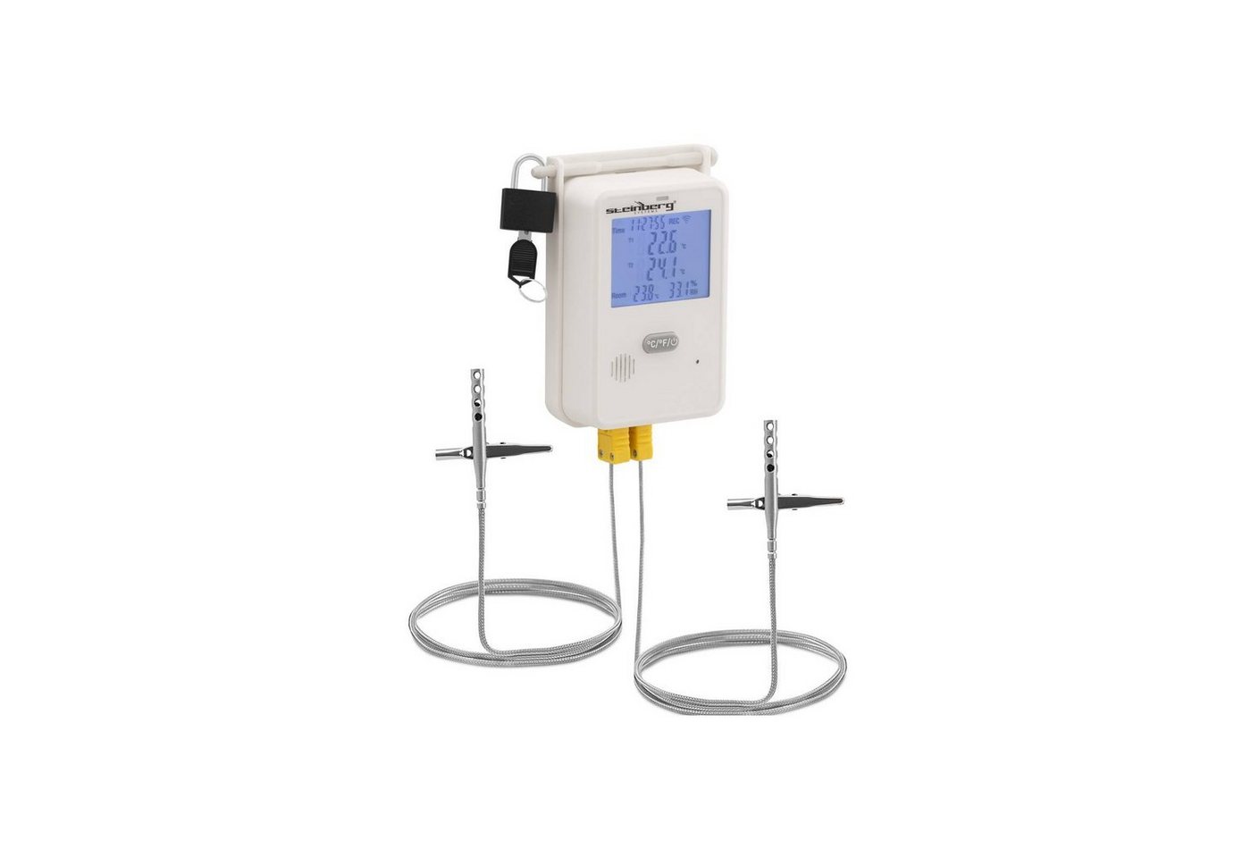 Steinberg Systems Feuchtigkeitsmesser Datenlogger Temperatur + Luftfeuchtigkeit -50-350℃ 0-100% RH USB/WiFi von Steinberg Systems