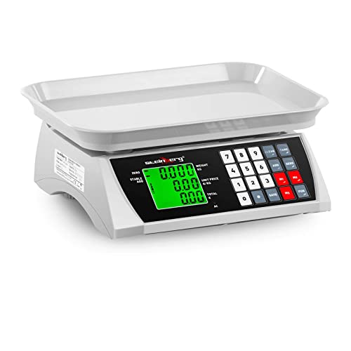 Steinberg Systems Kontrollwaage Digitalwaage Digitale Tischwaage (30 kg / 1 g, LCD-Display, 6 Funktionen, 28,8 x 21,8 cm) von Steinberg Systems