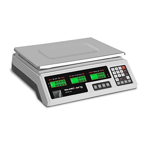Steinberg Systems Kontrollwaage Tischwaage 40kg / 2g Digitalwaage (7 Speicherplätze, LCD-Display, integrierter Akku) von Steinberg Systems