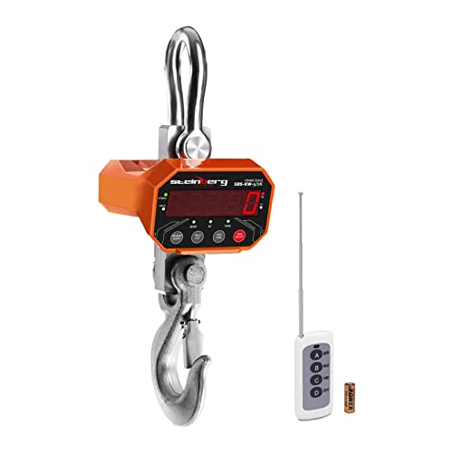 Steinberg Systems - Kranwaage Hängewaage (5 t / 1-2 kg, 10 m Fernbedienungsreichweite, 10 sek Wartezeit, Akku 6V/4Ah, LED) Orange von Steinberg Systems