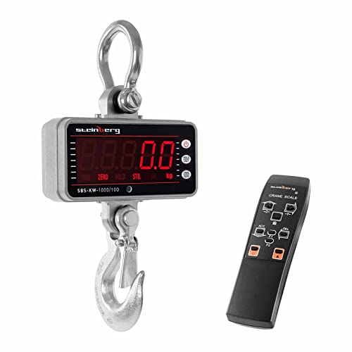 Steinberg Systems SBS-KW-1000/100 Kranwaage Hängewaage digital 1000 kg / 0,5 kg LED-Display, Edelstahl Aluminium Fernbedienung Steinberg Systems SBS-KW-1000/100 Kranwaage Hängewaage digital 1000 kg / 0,5 kg LED-Display, Edelstahl Aluminium Fernbedienung von Steinberg Systems