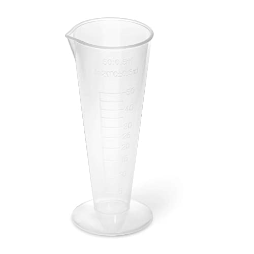 Steinberg Systems SBS-LA-13 Messbecher 10 Stück 50 ml Kunststoff transparent Ausgießer stabil hitzebeständig bis 100 °C resistent gegen Chemikalien Labormessbecher von Steinberg Systems